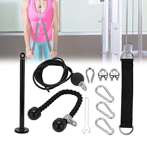 Holdfiturn Fitness Pulley System DIY Pulley Cable Machine Attachment System Set Muscle Arm Strength Training Equipment