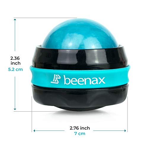 Beenax Massage Roller Ball (Set of 2), Sore and Tight Muscle Pain Relief, Manual Self Massager, Relax Shoulders, Arms, Neck, Back, Legs, Calves, Foot and Body Tension, Essential Oil or Lotion