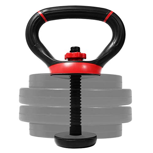 Yes4All LDN6 Unisex's Adjustable Kettlebell Handle, Red, Weight Plate Converter