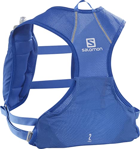 Salomon Agile 2 Set Unisex Running Vest with Flask Included, Essential capacity, Reflective detailing, Comfort in motion, Nebulas Blue