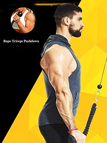 N+A Pulley Cable System Fitness Wrist Roller Trainer for Pulldowns Lifting Loading Pin Triceps Rope Home Gym Workout Accessories with Adjustable Length