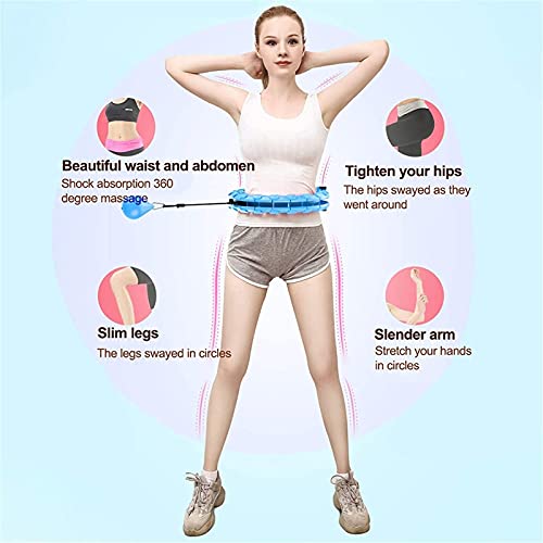 GFITNHSKI Smart Hula Ring Hoops, Weighted Smart Hula Hoop With Auto-Spinning Hoop, Adjustable Pilates Fitness Circles, Weighted Hula Circle 24 Detachable Fitness Ring, for Beginner Fitness Aids
