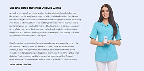 KETO ACTIVES Premium – The best 100% natural ingredients, enormous fat burning, removal of body fat on waist, hips and legs, 60 capsules