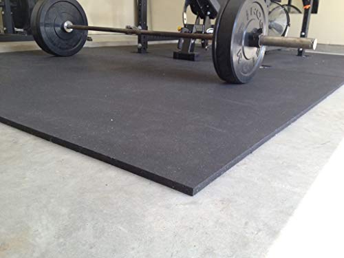 Rubber Gym Mat Heavy Duty Gym Flooring Twin Pack 12mm x 1.82m x 1.22m 28kg Per Mat Non-Slip Commercial Grade Flooring Large