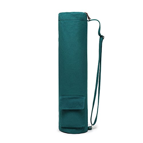 Fremous Yoga Mat Bag and Carriers for Women and Men - Portable Multifunction Storage Pockets Canvas Yoga Bags (Dark Green)