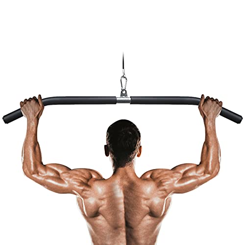 Lyndwin Fitness LAT Pulldown Bar, Gym Cable Machine Attachment LAT Bar, Curl Bar Tricep Press Down Bar Back Arm Muscle Building Strength Workout