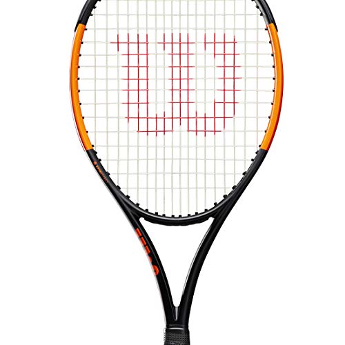 Wilson Tennis Racket, Burn 100ULS, Unisex, Intermediate Players, Grip Size L1, Grey/Orange, WR000310U1