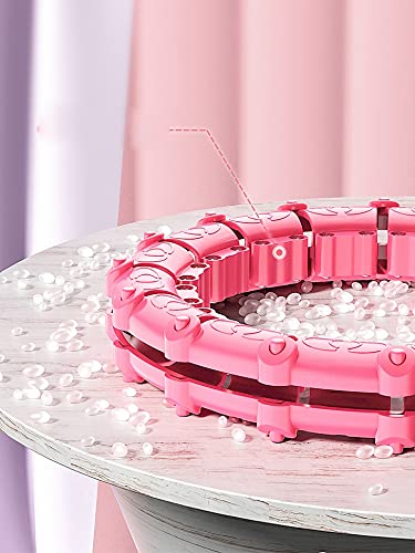 BIZS Weighted hula tires Magic Smart Hoops Fitness Sport Hoop Upgrade Intelligent Sport Hoop Adjustable Exercise Gym Hoop Fitness Equipment Home Training (Color : Pink, Size : 24 sections)