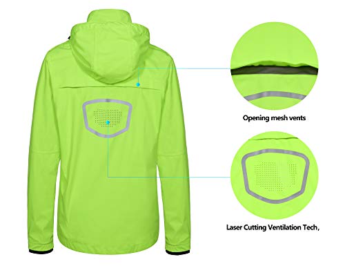 Little Donkey Andy Men's Lightweight Running Jackets Fluorescent Yellow XXL