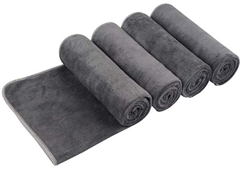 VIVOTE microfibre Gym Towels Sports Sweat Towel Super Absorbent Ultra Soft Multi-Purpose Man Women Fitness Workout Travel Camping Hiking Yoga 4 Pack 40 X 80 CM (Grey)
