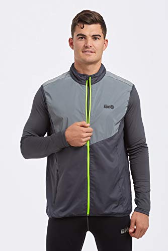 Time To Run Men's 2019 High Visibility Reflective Spirit Lightweight Running Gilet Large Charcoal/Silver