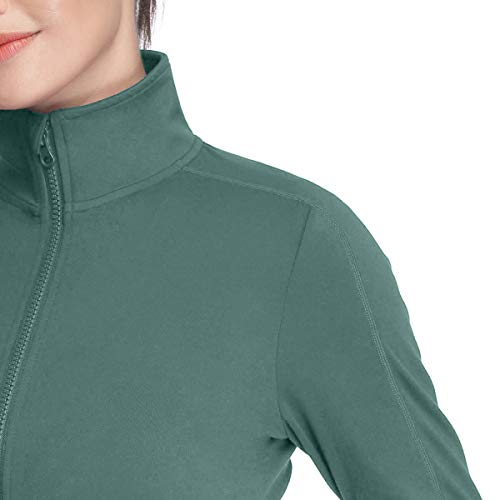 VUTRU Women Running Jacket Long Sleeve Sports Tops Athletic Fitness Yoga Coat Green M
