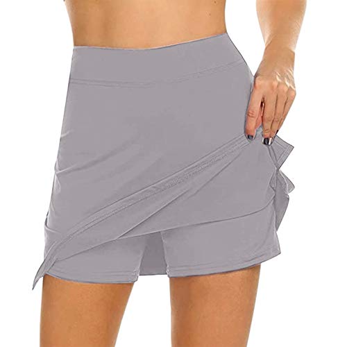 sdfs Women Active Lightweight Skirt or Running Tennis Golf Sport Gray