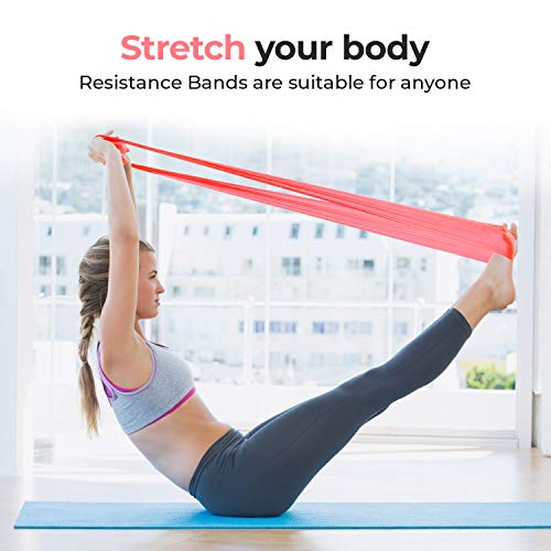 Beenax Resistance Bands (Set of 3) - Skin-Friendly Exercise Bands - 3 Resistance Levels for Pilates, Yoga, Rehab, Stretching, Fitness, Strength Training and Workout (Home & Gym & Office)