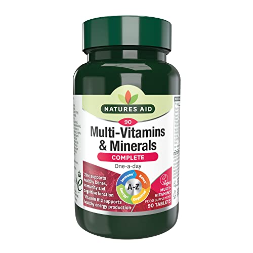 Natures Aid Multivitamins and Minerals, 90 Count (Pack of 1), (Packing may vary)