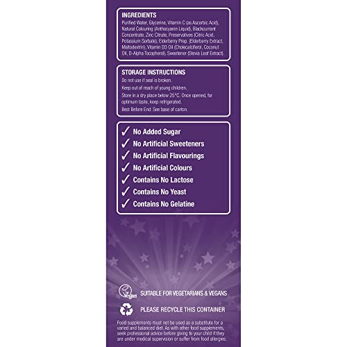 Natures Aid Super Stars Immune Support for Children, Natural Blackcurrant Flavour, 150ml