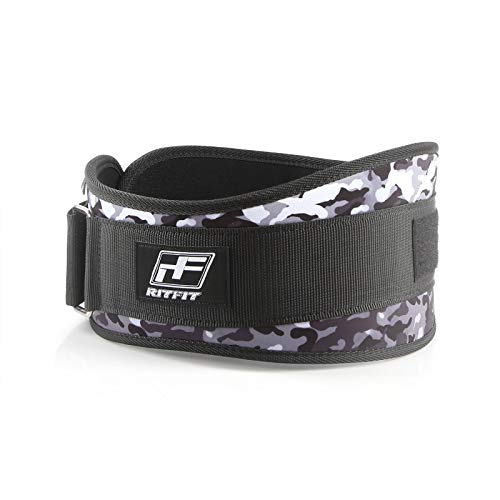 RitFit Weight Lifting Belt - Firm & Comfortable Lumbar Support with Back Injury Protection - 6 Inch Black (S(55-73CM))