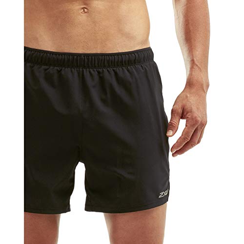 2XU Men's Xvent Shorts, Black/Silver Reflective, X-Large