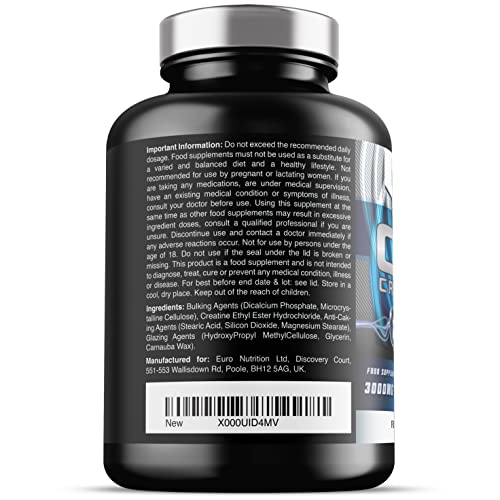 Creatine Ethyl Ester Tablets - 3000mg CEE Creatine Tablets - Vegan & Vegetarian Suitable (240 Tablets)