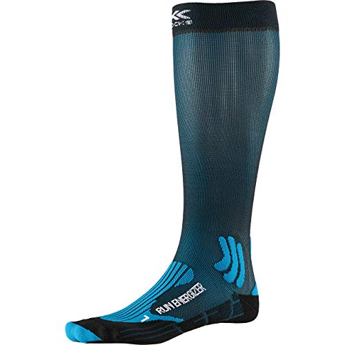 X-SOCKS Men Run Energizer Socks - Teal Blue/Opal Black , Size: 42-44