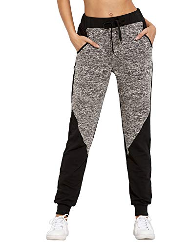 SUNNYME Jogging Bottoms for Ladies Tracksuit Bottoms Womens Casual Jogger Trousers Pants Drawstring Waist Pants with Pockets A-Dark Grey XXL