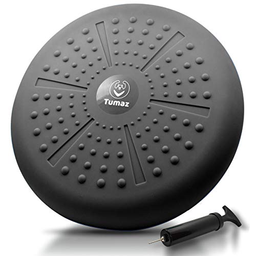 Tumaz Wobble Cushion/Balance Cushion - Stability Seat for Improve Sitting Posture & Attention Balance Board to Physical Therapy Relief Back Pain Core Strength[Extra Thick, Pump Included]