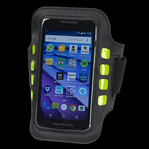 Aura Unisex's LED Armband Hi Visibility Phone Holder, Black, One Size