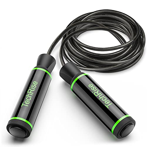 TechRise Skipping Rope, Speed Jumping Rope with Soft Memory Foam Handle, Tangle Free, Light-weighted, Adjustable Length for Exercises, Fitness Workout, Fat Burning and Boxing