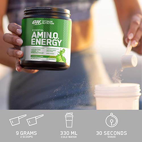 Optimum Nutrition Amino Energy Pre Workout Powder, Energy Drink with Beta Alanine, Vitamin C, Caffeine and Amino Acids, Strawberry Lime, 30 Servings, 270 g, Packaging May Vary