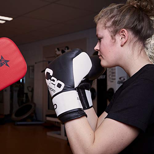 Starpro Boxing Gloves Training Sparring - 8oz 10oz 12oz 14oz 16oz Muay Thai Kickboxing Punching Fighting MMA Punch Bag Mitts Focus Pads Fitness Exercise | Synthetic Leather | Black