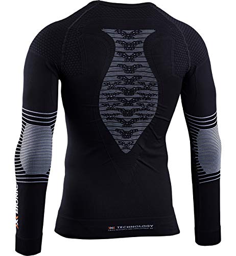 X-Bionic Energizer 4.0 Shirt Round Neck Long Sleeves Men Baselayer Functional Sport T-Shirt - Opal Black/Arctic White, Large