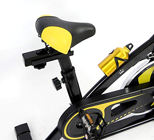 2020 New Sport Aerobic Exercise Bike Studio Indoor Training Fitness Cardio Bike Cycling Home Fitness Gym LED Monitor (FREE WATER BOTTLE INCLUDED) (BLACK/Yellow)