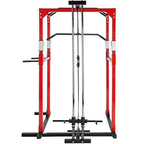 TecTake Fitness Power Station | 2 solid safety bars | Double pull-up bar | Add-on dip bars