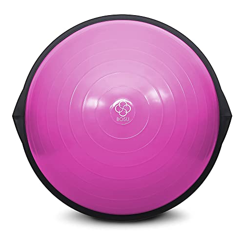 BOSU Pro Multi Functional Home Gym 25 Inch Full Body Balance Strength Trainer Ball Equipment with Guided Workouts and Pump, Pink - Gym Store