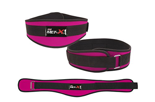 Met-X Womens Weight Lifting Fitness Gym Belts Back Support Pink Training Belts (SMALL 24