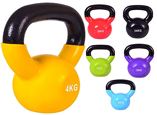 MAR INTERNATIONAL Kettlebell Vinyl Coated Weight Gym Fitness Aerobic Exercise Fitness Weight Accessory Gym (4)