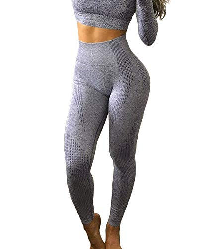 Yaavii Women Yoga Leggings Seamless High Waisted Tummy Control