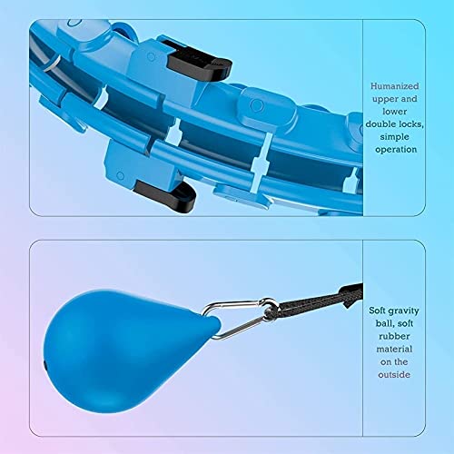 Fitness Hula Hoop, Detachable Smart Weighted Hula Hoop Massage with Smart Counter, Never Fall, Height Adjustable, Indoor Outdoor Exercise Kit, Slimming, for Adults and Children (Color : Blue)