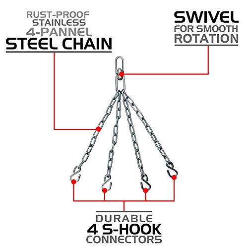 RDX Punch Bag for Boxing Training, 4ft 5ft Filled Heavy Bag Set with Punching Gloves, Chain, Wall Bracket,17pc for Grappling, MMA, Kickboxing, Muay Thai, Karate, BJJ,Taekwondo