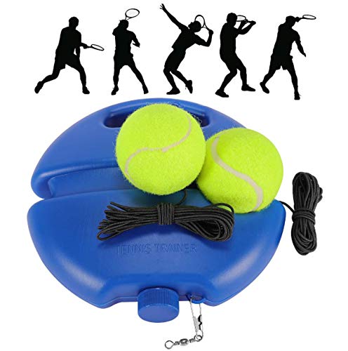 Fostoy Tennis Trainer Rebound Balls with Rope Practice Tool Training Sports Exercise Base for Women Men Childen Player Beginner Blue