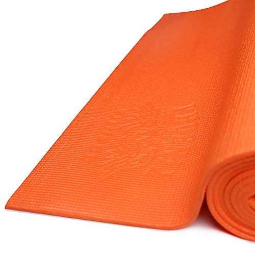 Phoenix Fitness Orange Yoga Mat - Exercise Mat for Pilates - Travel Non-Slip Multi Purpose Fitness Mat - Core Workout for Home, Gym, Yoga Studio