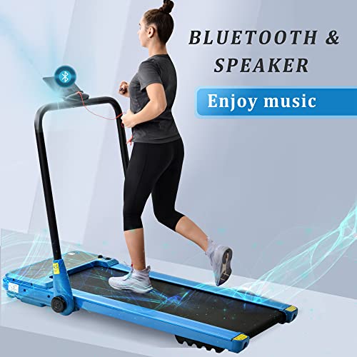 Electrical Motorized Treadmill Portable Folding Running Machine Fitness Exercise Cardio Jogging 1.5HP Powerful Motor 12km/h (Blue)