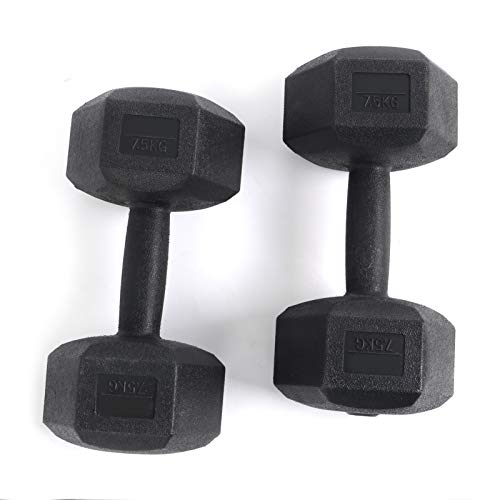 Holdfiturn 2x10kg Hexagon Dumbbell Hex Dumbbell Men's Home Fitness Equipment Gym Strength Training Black