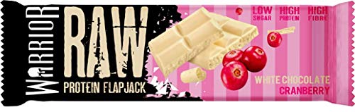 Warrior Raw Protein Flapjacks Bars x 75g Each Packed with 21g of Protein Supplements, White Chocolate Cranberry, 900 Gram, (Pack of 12) - Gym Store | Gym Equipment | Home Gym Equipment | Gym Clothing