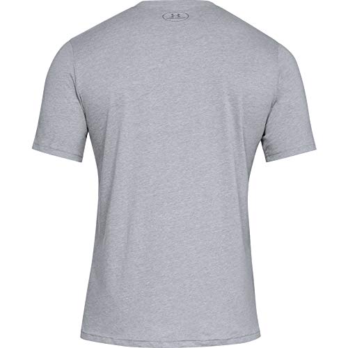 Under Armour UA BOXED SPORTSTYLE Short Sleeve, Stylish and Comfortable T Shirt for Men, Breathable Gym and Fitness Clothing Men ,Grey (Steel Light Heather/Graphite/Black (035)) ,Large
