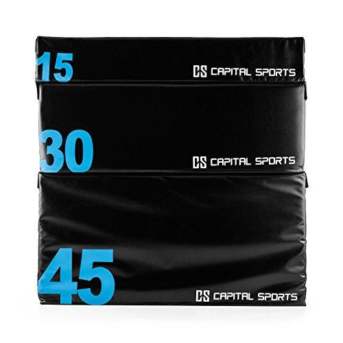 Capital Sports Rookso Soft Jump Plyo Box, Jump Box, Box Jump for Home Gym Boxing Training Workout (15 cm, Foam Filled, Durable), Black