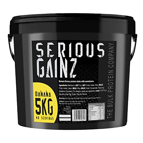 The Bulk Protein Company - Serious Gainz – Mass Gainer Protein Powder – Banana 5kg, B142-BA