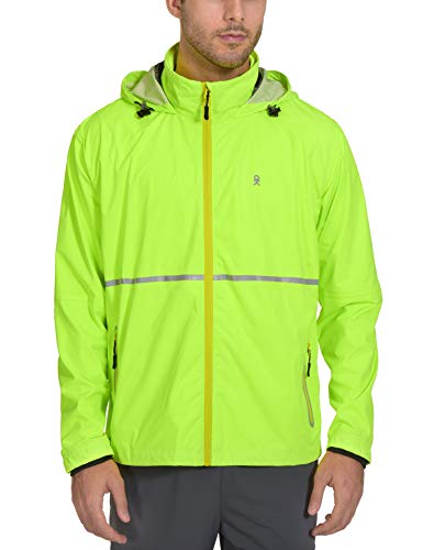 Little Donkey Andy Men's Lightweight Running Jackets Fluorescent Yellow XXL