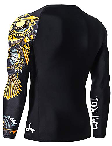 LAFROI Men's Long Sleeve UPF 50+ Baselayer Skins Performance Fit Compression Rash Guard-CLYYB Asym Time Manager Size XXL