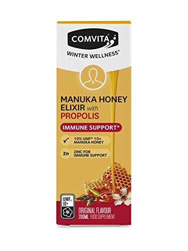 Comvita Immune Support Manuka Honey Elixir with Propolis and Zinc (UMF 10+, MGO 263+) - 200ml